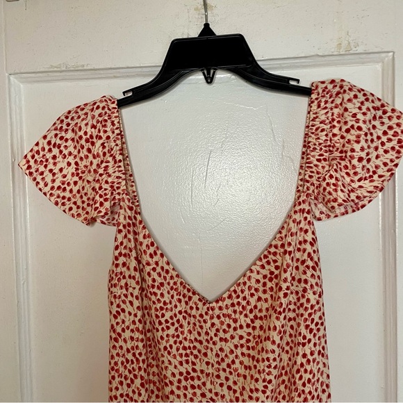 Reformation Baxley Floral Print Flutter Sleeve Midi Dress size 8 Alma - Picture 4 of 8